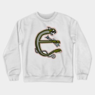 Celtic Cat Letter E Crewneck Sweatshirt